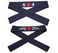 iplusmile 2pcs Japanese Style Sweat Headbands for Exercise and Cooking Adjustable Polyester Sports Headband Set Dragon Design Navy Colour Absorb Sweat and Fitness