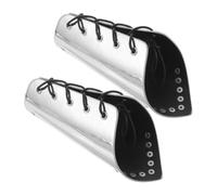 iplusmile 2pcs Medieval Knight Arm Guards with Polished Finish and Ergonomic Arc, Silver Renaissance Bracers for Cosplay Events and Historical Reenactments, Versatile Role Play Gear