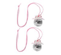 iplusmile 2pcs Mirror Ball Pendant Car Charm Ornament Disco Ball Cowboy Hat Christmas Car Accessories