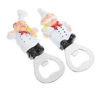 iplusmile 2Pcs Multifunctional Resin Chef Shaped Bottle Set with Refrigerator Magnet, Creative Beer and Wine Kitchen Gadget for Home Bar and Fridge Decor