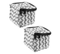 iplusmile 2pcs Nail Polish Storage Bags 9-bottle Nail Polish Organizer Case with Dual Protection Grey-white for Travel and Home Use