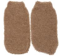 iplusmile 2pcs Natural Jute Exfoliating Bathing Gloves with Soap Bag, Rough Texture Body Massage and Shower Gloves for Deep Skin Scrub and Bathroom Accessories