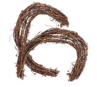 iplusmile 2Pcs Natural Moon Shaped Rattan Wreath Vine Branch Frame for DIY Floral Crafts Front Door Decoration All Seasons Handicrafts Ring for Christmas and Home