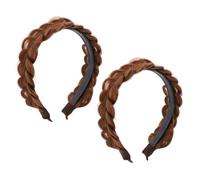 iplusmile 2pcs Non-slip Fishbone Braid Hairband Headbands for Women, Natural Messy Braided Wig Headband with Teeth, Stylish Hair Accessories for Daily Wear and Travel