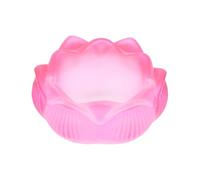 iplusmile 2pcs Pink Lotus Shaped Glass Candleholders Strong Durability, Beautiful Colour Design, and Elegant Beauty Decorative Religious Consecration Tool for Home and Wedding Decor