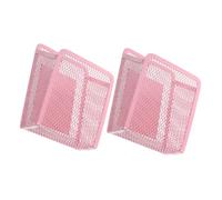 iplusmile 2pcs Pink Magnetic Marker Holder Mesh Basket Metal Magnetic Pen Pencil Organizer for Desk Refrigerator Whiteboard Office Classroom Versatile Storage for Home and School