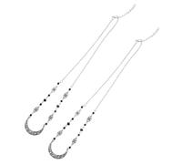 iplusmile 2pcs Retro Hollow Crescent Moon Headbands with Natural Crystal Beads Vintage Forehead Chains Hair Accessories for Women Festival and Party Hair Jewelry