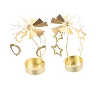 iplusmile 2pcs Rotating Five Pointed Star Candleholders Xmas Candle Containers with Elegant Craftsmanship Lightweight Desktop Decor for Christmas Parties and Home Ambiance