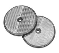 iplusmile 2pcs Round Reflectors for Gate Posts, High Reflective Safety Reflectors for Trailer, Driveway and Vehicle, Screw On Silver Reflective Pads for Motorcycle, Bike and Truck Visibility