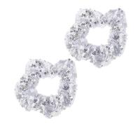 iplusmile 2pcs Sequin Scrunchies for Hair Shiny High-grade Cloth Hair Scrunchies Soft Comfortable Fancy Ties Beautiful Colour Design for Night and Formal Reception Christmas Party
