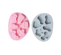 iplusmile 2pcs Silicone Cake Molds for Baking Chocolate DIY Non Stick Flexible Cartoon Silicone Chocolate Mold Wear Resistant Cake Moulds for Home Dessert Making