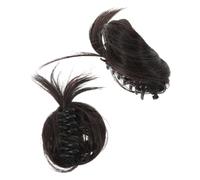 iplusmile 2pcs Soft Half Up Hair Bun Pieces with Claw Clip for Women Volume Enhancing Hair Accessories Brown Black Comfortable Messy Bun Styling