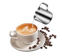 iplusmile 2pcs Stainless Steel Milk Frothing Jug Portable Lightweight Milk Pourer for Coffee Latte Cappuccino Home Kitchen Easy to Clean Dishwasher Safe