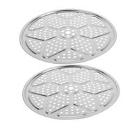 iplusmile 2pcs Stainless Steel Steamer Insert Perforated Round Steaming Plates for Pots Pressure Cooker Canner Rack Cooking Cooling Roasting Tray Kitchen Accessories