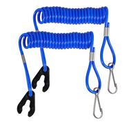 iplusmile 2pcs Thickened Boat Safety Cord Emergency Engine Kill Switch Lanyard Blue Harness Safety Tether for Quick Outboard Motor Shutoff for Various Boats