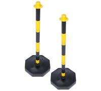 iplusmile 2pcs Traffic Delineator Posts with Hollow Design Base and Adjustable Height Plastic Safety Cones for Parking and Accident Prevention