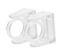 iplusmile 2pcs Transparent Self Adhesive Curtain Rod Holders Abs Telescopic Bar Brackets Strong Stable Grip for Bathroom Kitchen Towel Rods and Shower Curtains