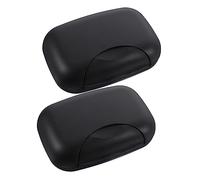 iplusmile 2Pcs Travel Soap Box Large Black Portable Soap Holder with Sealing Buckle for Men Women Home Bathroom Use