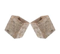 iplusmile 2pcs Tree Bark Flower Pot Decorative Desk Planter Small Vintage Rectangular Wooden, Iron and Hemp Handmade Rustic Country Style for Plant and Cactus, Windowsill Planter