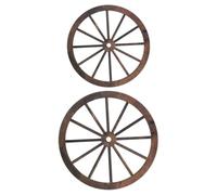 iplusmile 2pcs Vintage Wooden Wagon Wheel Wall Decor for Home Background