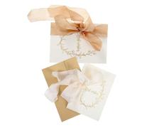 iplusmile 2pcs Wedding Vow Books with Elegant Bowknot Design Paper Vows Cards for Weddings Engagements Anniversaries Bridal Shower Supplies Gold