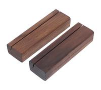 iplusmile 2pcs Wooden Card Holder Stands with Slot Beech Wood Base Rustic Display Stands for Table Numbers Photos Notes and Cards Desktop Sign Holders for Weddings Parties and Office Use