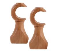 iplusmile 2pcs Wooden Curtain Rod Brackets 35mm Opening Wall and Ceiling Mount Drapery Rod Support Base for Bedroom and Living Room