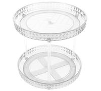 iplusmile 2tier Rotary Cosmetic Tray Desktop Storage Organizer for Perfume and Makeup Rotating Holder