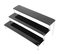 iplusmile 3-tier Acrylic Display Rack for Tabletop Black Color 40x8cm for Art and Craft Showcase Cake and Dessert Holder Sturdy and Stylish Stand