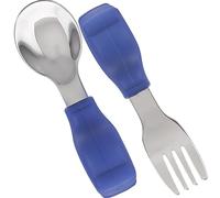 iplusmile 304 Stainless Steel Silicone Spoon Fork Set for Babies Toddler Feeding Cutlery Kit Ergonomic Design for Easy Grasp Suitable for Weaning and Training Tableware