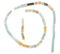 iplusmile 30pcs 4x13mm Natural Amazonite Rectangular Jewelry DIY Beads Crystal Agate Spacer Beads for Bracelet Necklace Making Loose Decorative Gemstone for Crafts