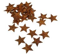 iplusmile 30Pcs Christmas Rustic Metal Barn Stars with Hanging Small Rusty Star Ornaments for DIY Crafts Christmas Tree and Wreath Decorations Rustic Country Holiday Party Supplies