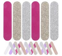 iplusmile 30pcs Glitter Nail Files for Natural Nails Portable Plastic File and Buffer Strips Easy to Use Assorted Colour for Travel and Art Learners
