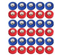 iplusmile 30Pcs Mini Curling Shuffleboard Pucks Set with Blue and Red Replacement Rollers for Tabletop Curling Game Accessories, Indoor Travel and Family Leisure Sports