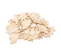 iplusmile 32pcs Outer Space Wooden Cutouts Unfinished DIY Craft Chips for Party Decorations Lightweight Wooden Slices Rocket and Planet Shapes for Birthday and Space Themed Events