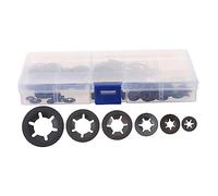 iplusmile 340pcs Internal Tooth Locking Washer Assortment Kit Black Washers for Machinery Heat-treated Fasteners for Axles and Shafts Corrosion High Temperature Resistant