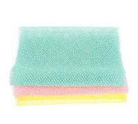 iplusmile 3pcs African Net Exfoliating Back Scrubber Bath Shower Nets Body Scrubbers for Deep Cleansing in Pink Lake Green and Yellow for Daily Use