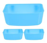 iplusmile 3pcs Bird Cage Feeder Set Small Bird Food Holder with Water Cup Blue Hanging Feeders for Parrots Canaries and Small Pets Watering Dish for Indoor Use