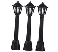 iplusmile 3pcs Black Micro Landscape Street Lamp Figurines Simulation Lights for Mini Garden Fairy Village DIY Decorative Ornaments Model Accessories