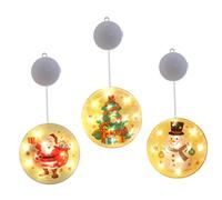 iplusmile 3pcs Christmas Hanging LED Warm Light Lamps Xmas Tree Snowman Santa Ornaments Festival Decorative Indoor Hanging Lamps for Shop Windows Malls Homes