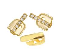 iplusmile 3pcs Gold Tooth Jewelry Grill Set for Rappers Hip Hop Style Single Caps Comfortable Fit for Cosplay Parties Social Events Teeth Decoration