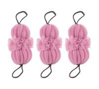 iplusmile 3pcs Large Pink Bath Loofah Sponges Shower Puff Set for Women and Babies, Soft Exfoliating Body Scrubbers, Practical Bathing Accessories for Home and Travel