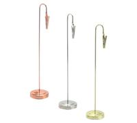 iplusmile 3pcs Metal Memo Note Holders with Alligator Clip - Decorative Desk Memo Clips in Gold, Silver, and Rose Gold 20cm - Office Table Message Display and Business Card Stand for Events