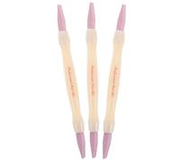 iplusmile 3pcs Pedicure Pen Nail Cuticle Pusher Dualhead Design Washable Nail Surface Polishing Tool Plastic for Salon Use Maintenance