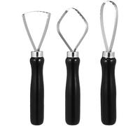 iplusmile 3Pcs Sculpture Scraper, Ceramic Pottery Clay Trimming Big Loop Tool with Wood Handle, Molding Sculpture Tool Set