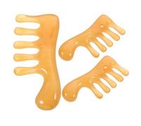 iplusmile 3pcs Wide Tooth Scalp Comb Hair Comb Massager Resin Comfortable Massage Experience Does Not Damage Scalp Khaki Colour for Hair and Neck