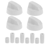 iplusmile 4 Pack Stove Knobs Replacement Kit with Versatile Adapters Compatible with Gas and Electric Ranges Oven and Cooktop Controls Easy to Use White Burner Knobs for Home and Commercial