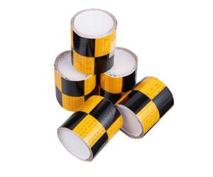 iplusmile 4 Rolls Reflective Warning Tape Black and Yellow for Trucks and Mechanical Equipment, Weatherproof Pvc Material High Night Time Reflectivity, for Emergency Situations and Home