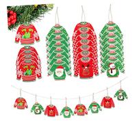 iplusmile 48 Pcs Christmas Tree Ornaments Bright Xmas Hanging Pendants Lightweight Funny Holiday Decorations for Home and Tree