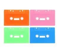 iplusmile 4pcs Blank Retro Cassette Tapes Set, Empty DIY Audio Tape Shells in Orange, Pink, Light Green Blue for Recording, Party Messages, and Wall Decoration